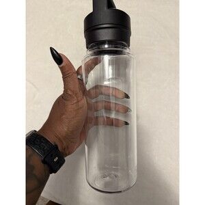 YETI Yonder 34 oz BPA Free Clear Water Bottle Black Chug Cap Handle